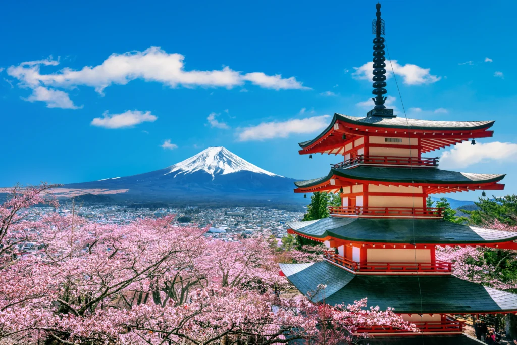 Japonsko chureito pagoda-fuji